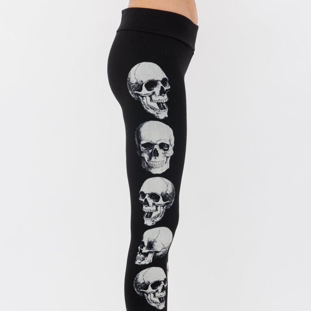 Women's Vocal Apparel Leggings with Skull Graphics Down Legs